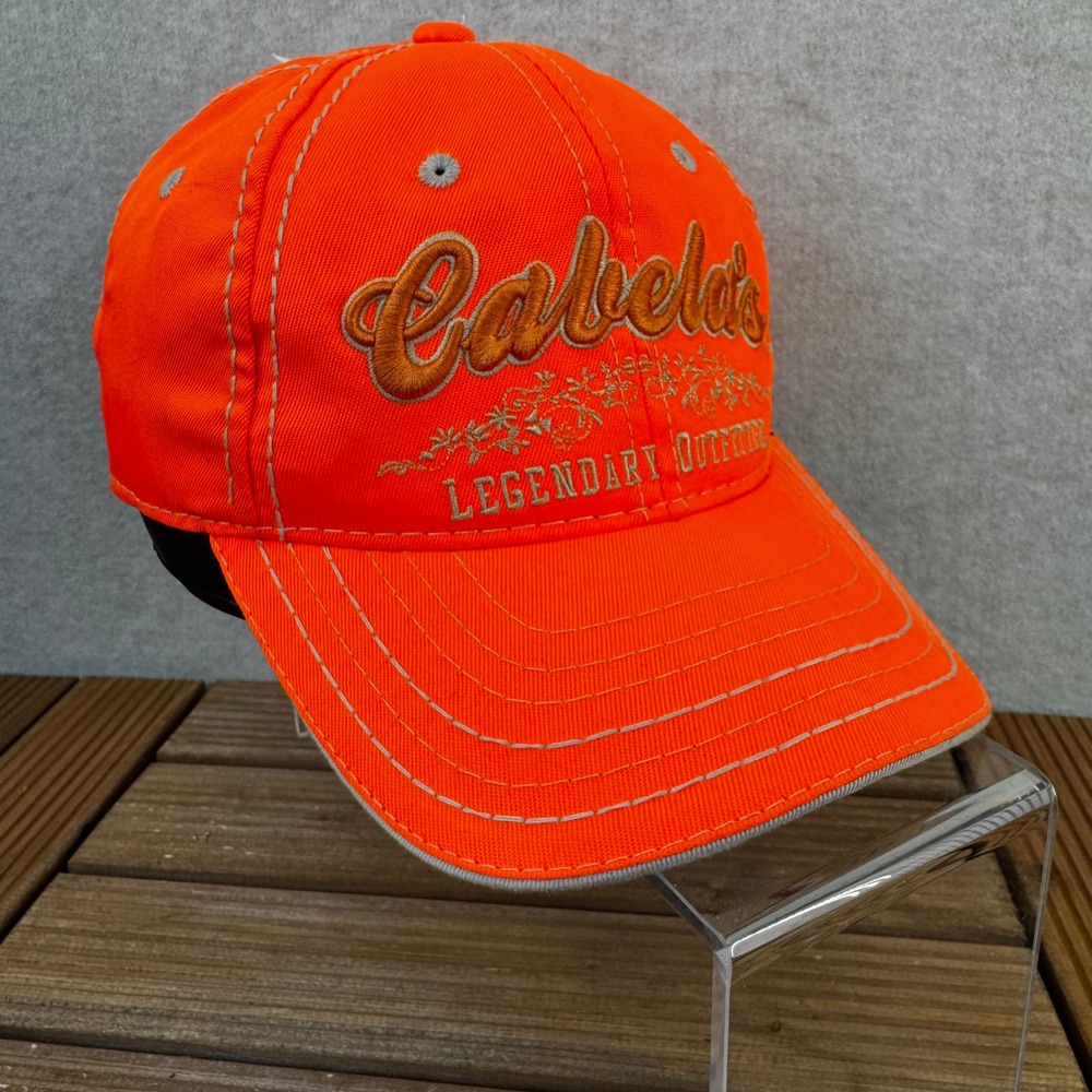 Cabelas Legendary Womens Hunter Orange Embroidered Adjustable Hat Cap NWT